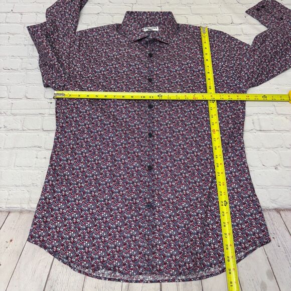 NWT Express Men Extra Slim Fit Button Shirt Top Size Large Floral C025 -10 - Picture 2 of 16